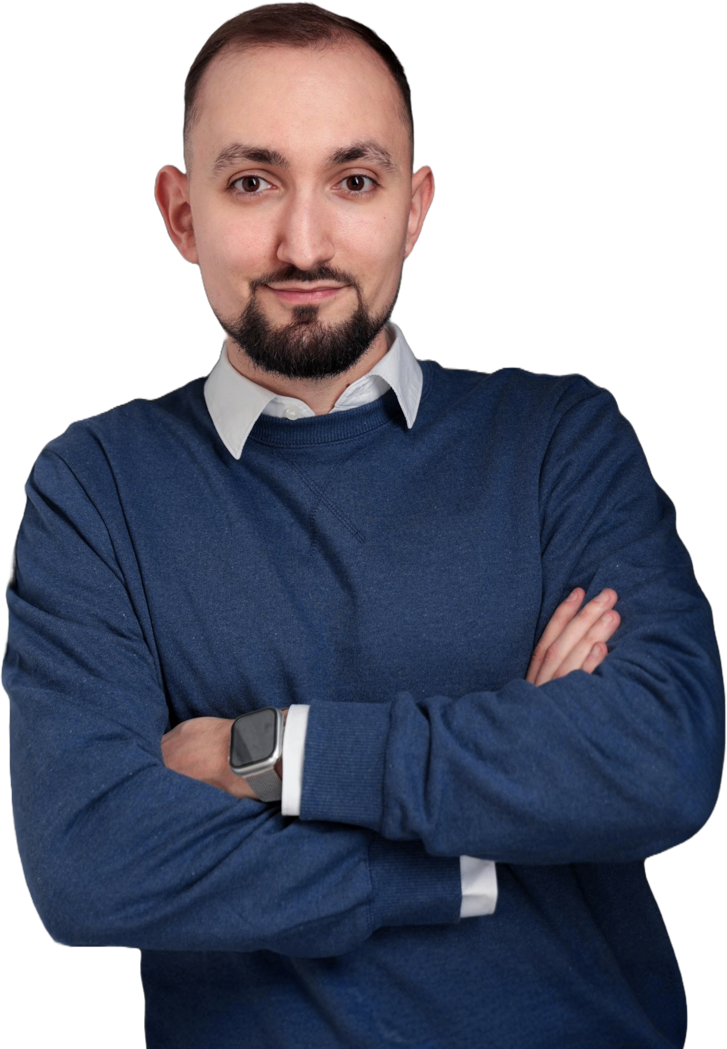 Enrico Kausler mit verschränkten Armen als Web Developer